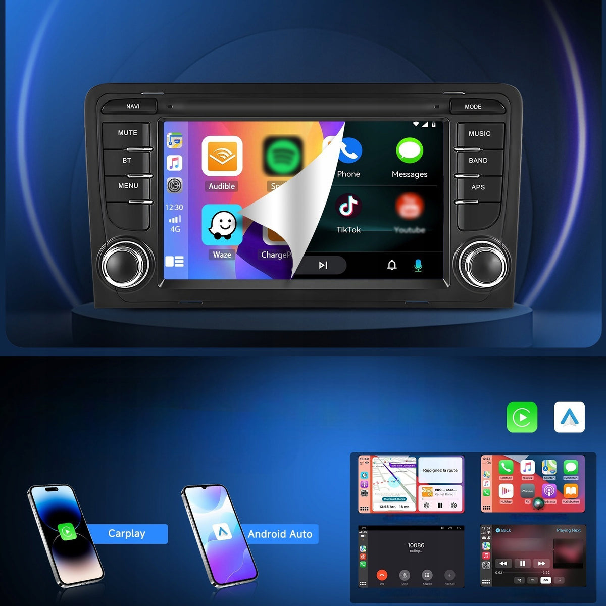 CAR RADIO for AUDI A3 8P Android Auto CarPlay GPS WIFI NAVIGATION RDS Packaging status original
