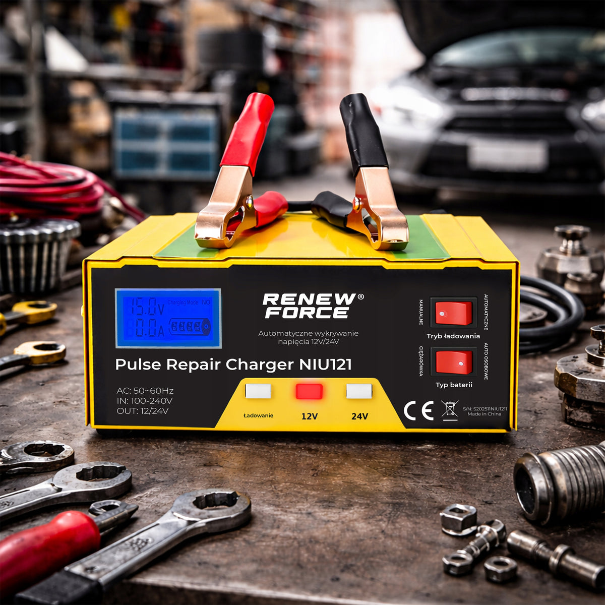 CAR RECTIFIER WITH REPAIR FUNCTION 12V 24V BATTERY CHARGER Brand Renew Force