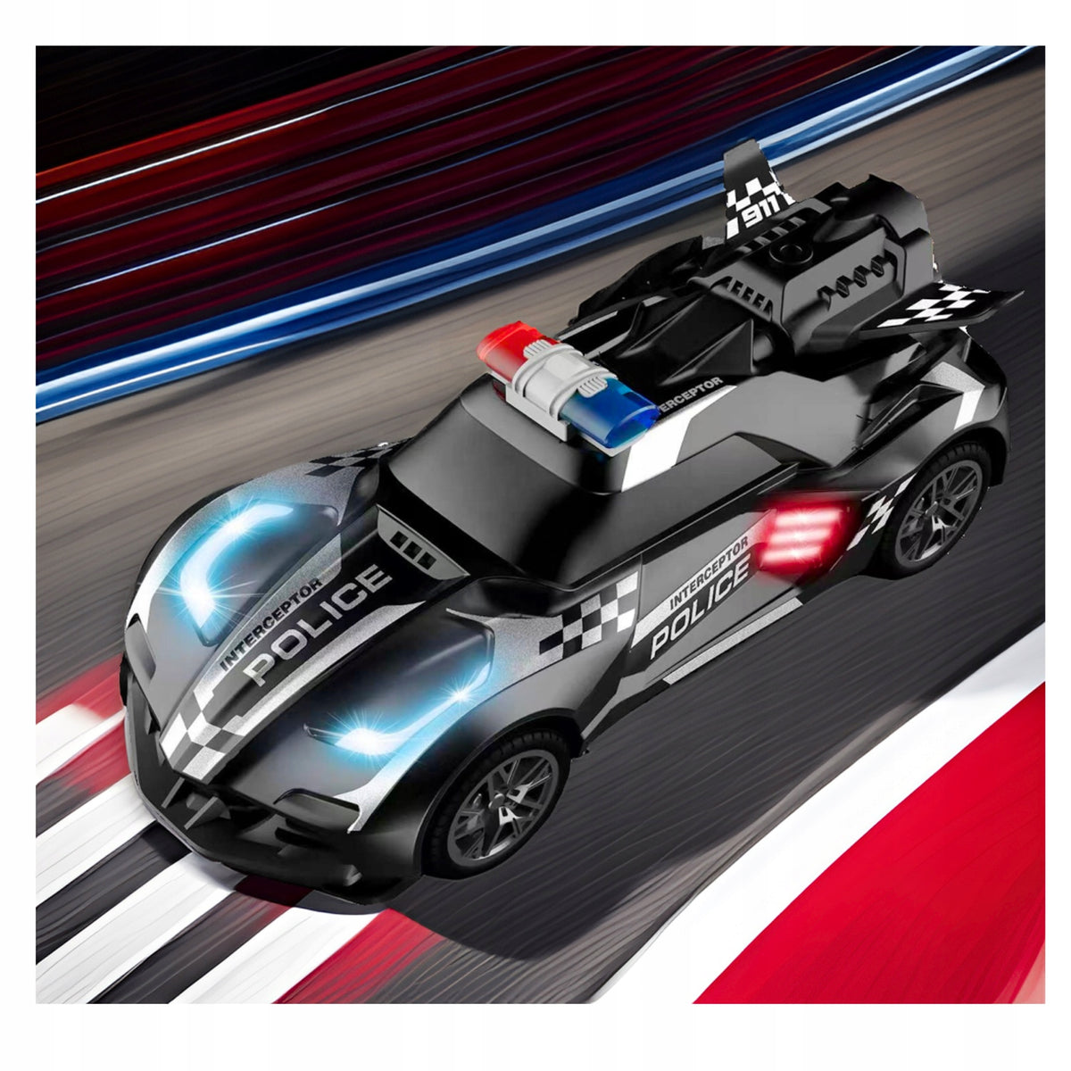 CAR REMOTE CONTROLLED DRIFT POLICE SMOKE EFFECT NITRO RC BATTERY 2IN1 Packaging status original