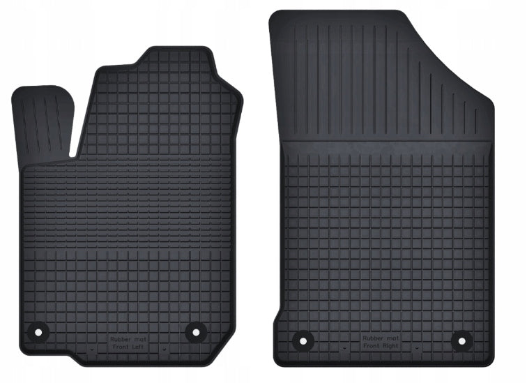 CAR RUGS RUBBER TRAY FRONT BLACK 2 PCS + STOPWATCHES