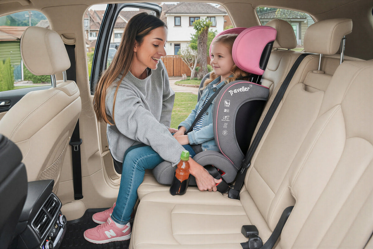 CAR SEAT 2in1 STAND 15-36kg LARGE i-Size 100-150cm +ORGANIZER Brand TRAVELLER