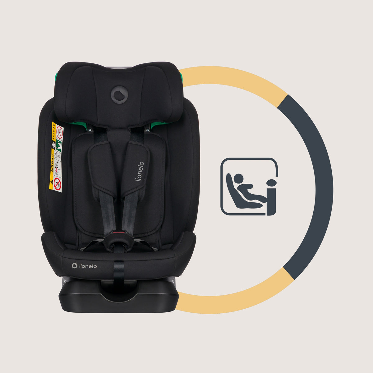 CAR SEAT FRONT REAR RWF 40-150CM 0-36KG LIONELO AART I-SIZE Manufacturer code LO-AART I-SIZE BLACK CARBON