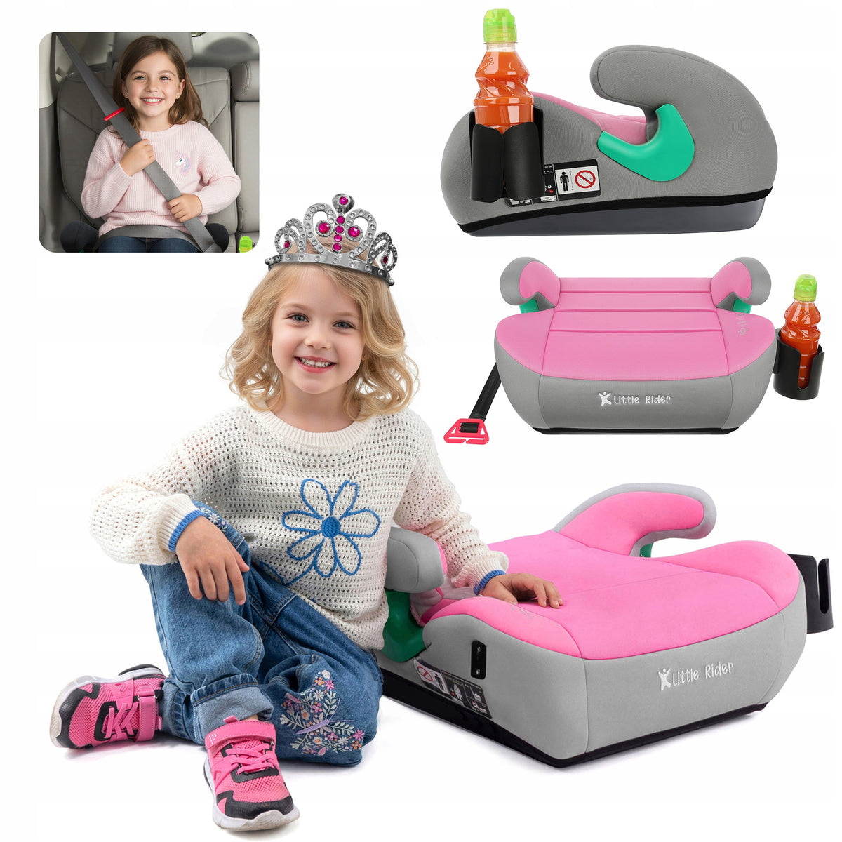 CAR SEAT PAD SEAT GREY-PINK R129 125-150 CM