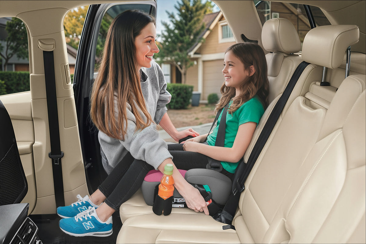 CAR SEAT PAD SEAT WITH ISOFIX GREY-PINK R129 125-150 Size 15-36 kg