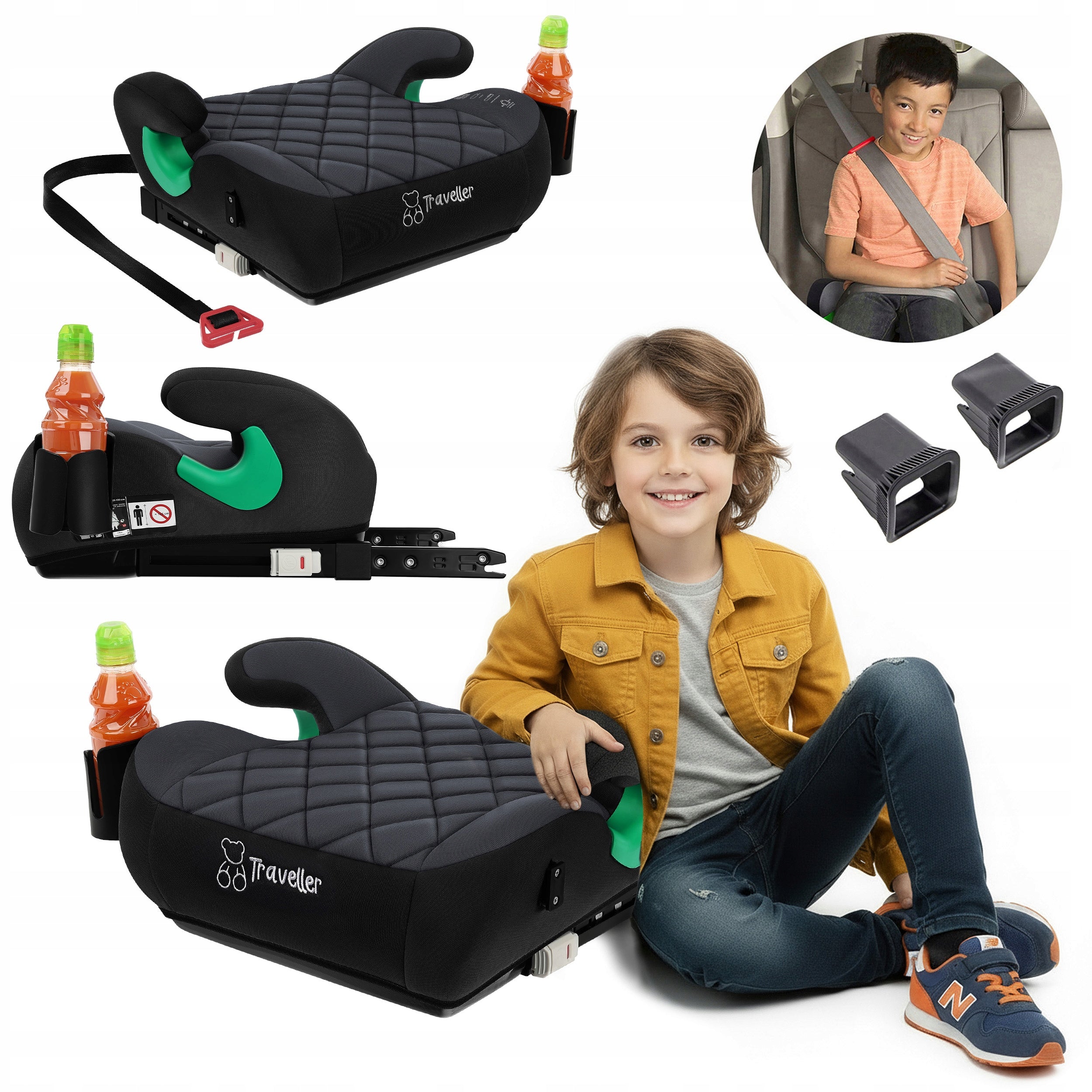 CAR SEAT PAD SEAT WITH ISOFIX QUILTED R129 125-150 CM