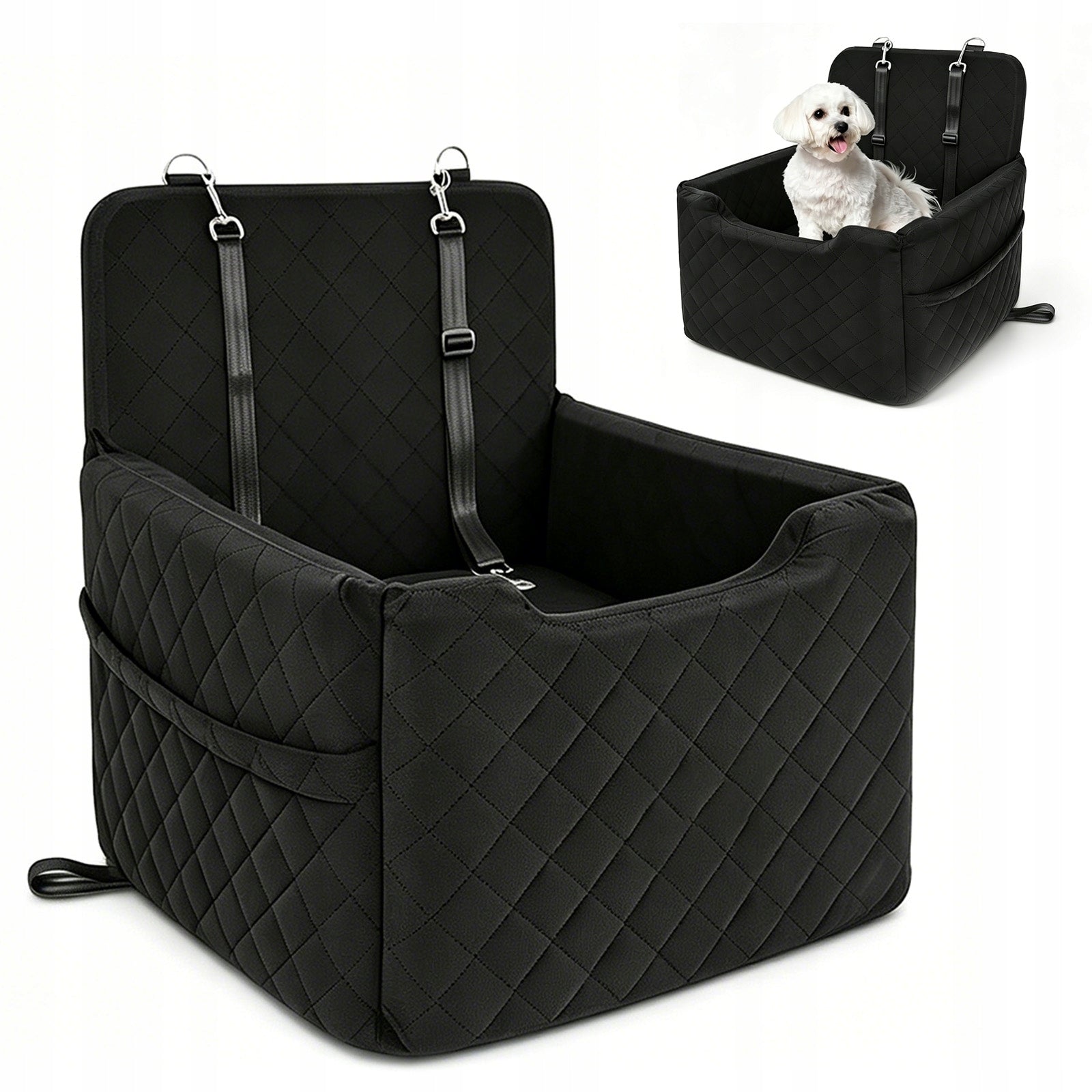 CAR SEAT TRANSPORTER FOR CAR – FOR DOG AND CAT WITH CAR LEASH