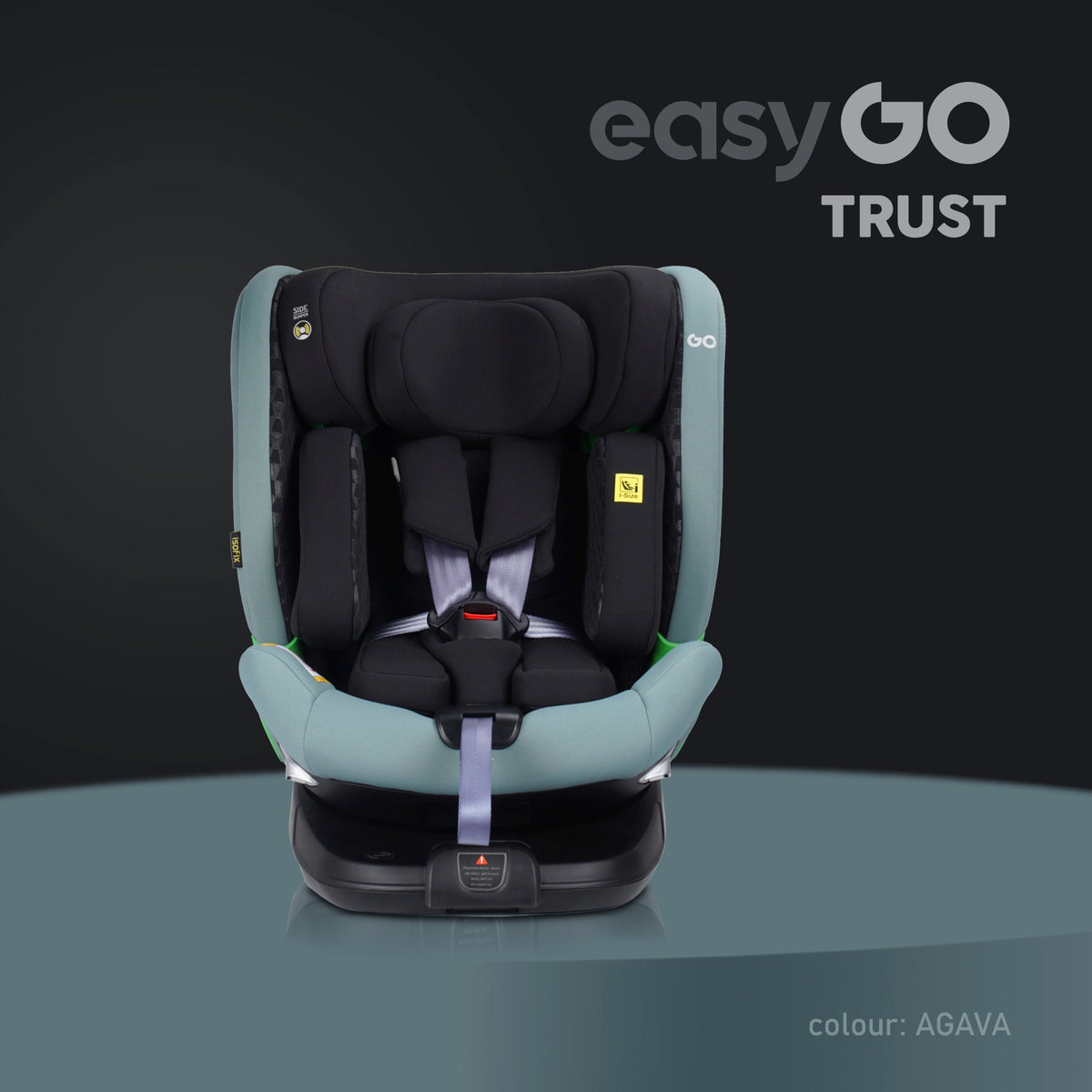 CAR SEAT i-SIZE ISOFIX ROTATING PLATFORM 360° RWF 15x ADJUSTMENT Brand Easy Go