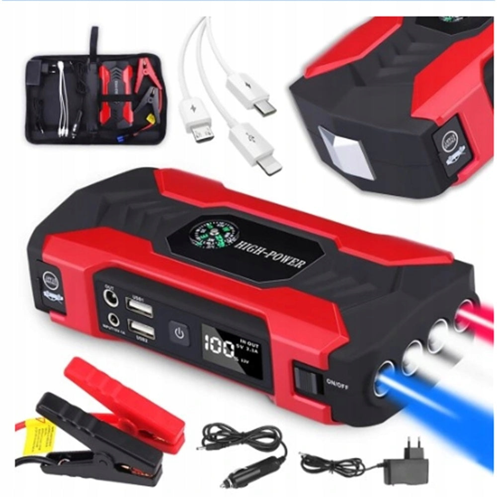 CAR STARTER 28000MAH POWERBANK+BATTERY CLIP WITH 3IN1 USB CABLE Brand no brand