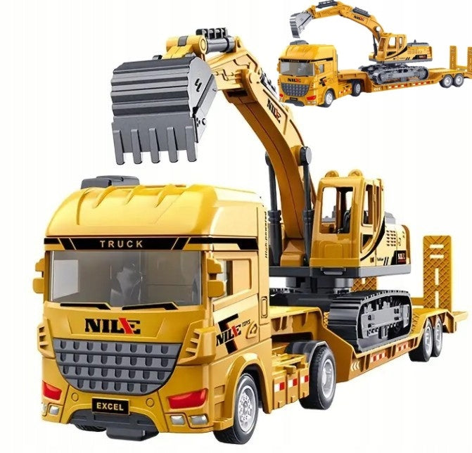 CAR TIR TOW TRUCK WITH EXCAVATOR TRUCK TANK 4 VEHICLES Brand Martius