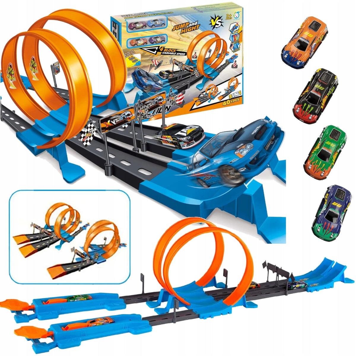 CAR TRACK RACING RESORAKI CARS LAUNCHER CAR TRACKS HOT LOOP