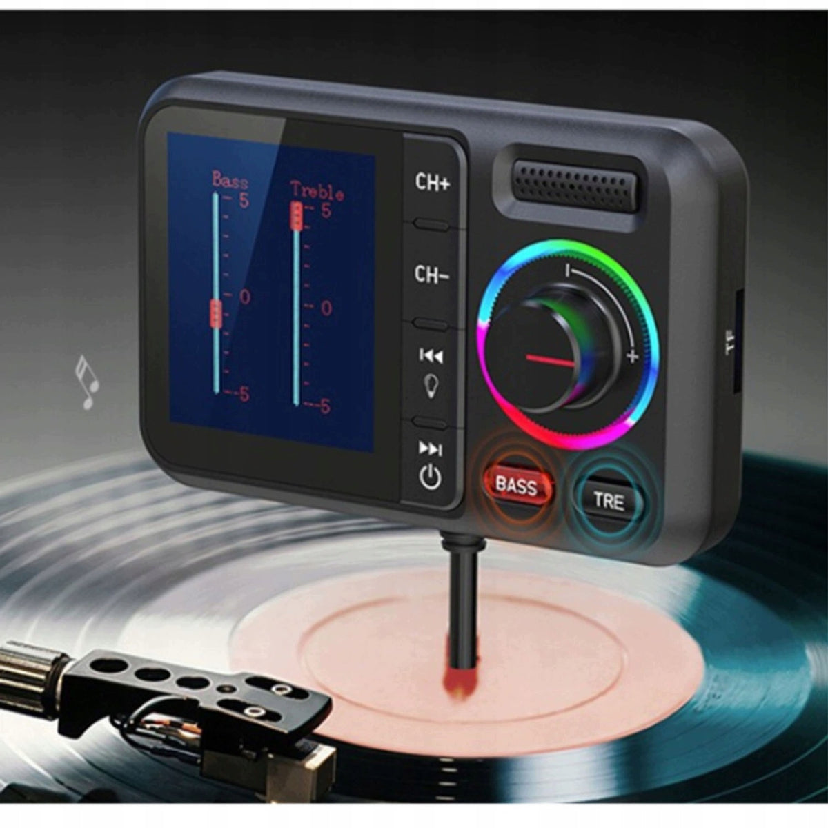 CAR TRANSMITTER BLUETOOTH MP3 PLAYER CHARGER QC 3.0 BIG SCREEN Brand no brand
