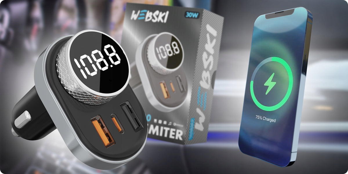 CAR TRANSMITTER FM BLUETOOTH CHARGER 30W Brand Webski