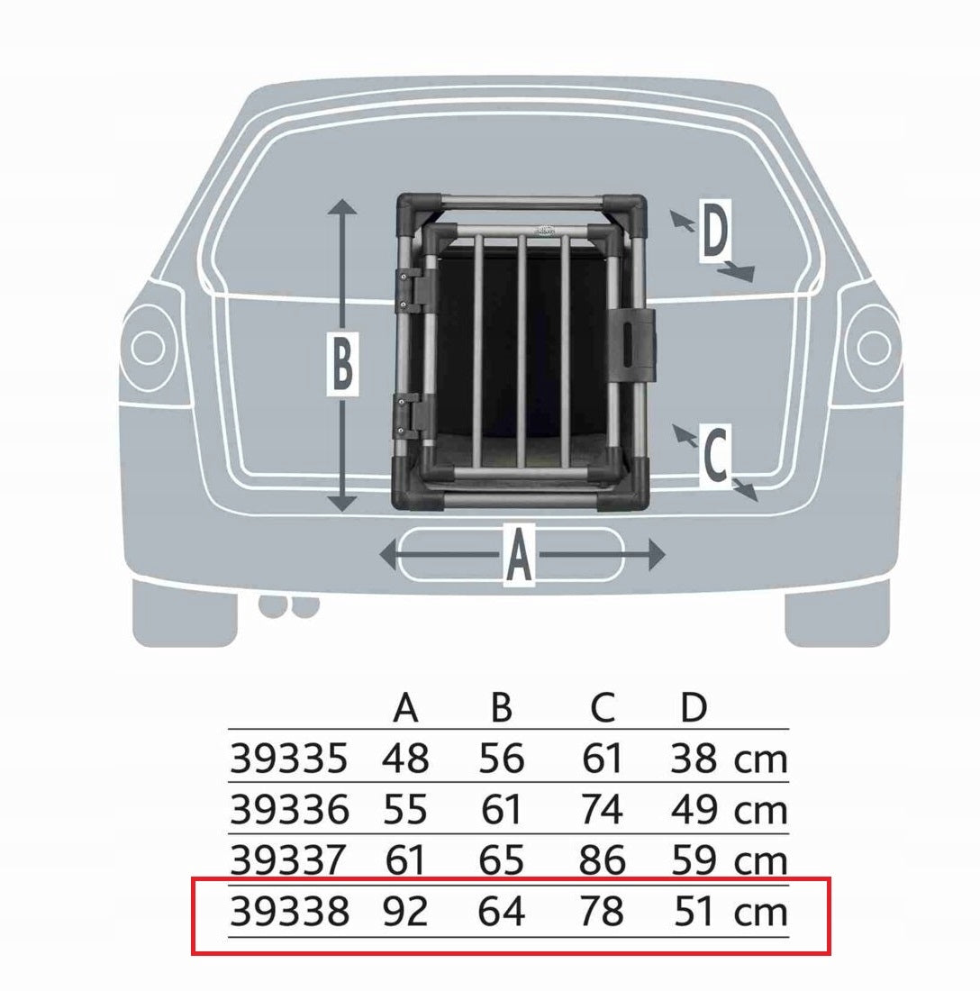 CAR TRUNK TRANSPORTER for Dog Aluminium TRIXIE L 92x64x78cm Manufacturer code 421675