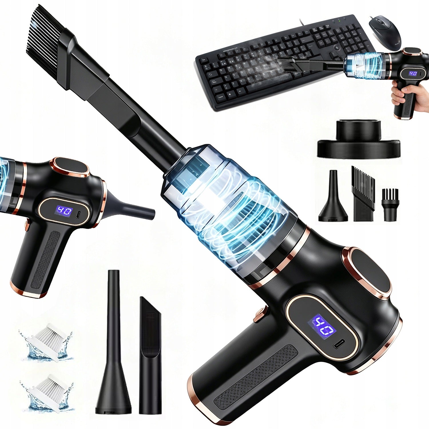 CAR VACUUM CLEANER CORDLESS HANDHELD BATTERY 3000MAH POWERFUL