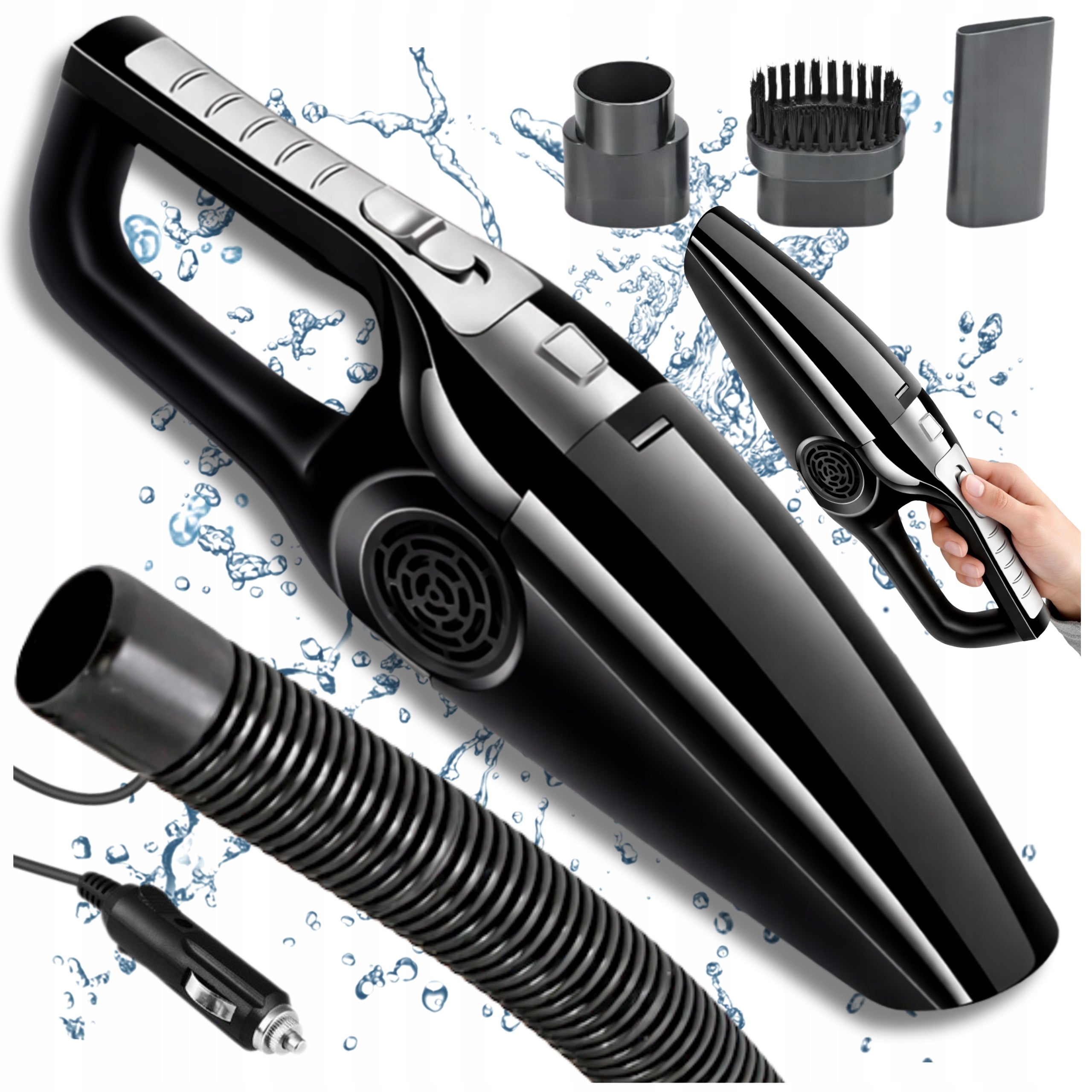 CAR VACUUM CLEANER STRONG MANUAL BAGLESS FOR CAR HEPA FILTER 120W 5M