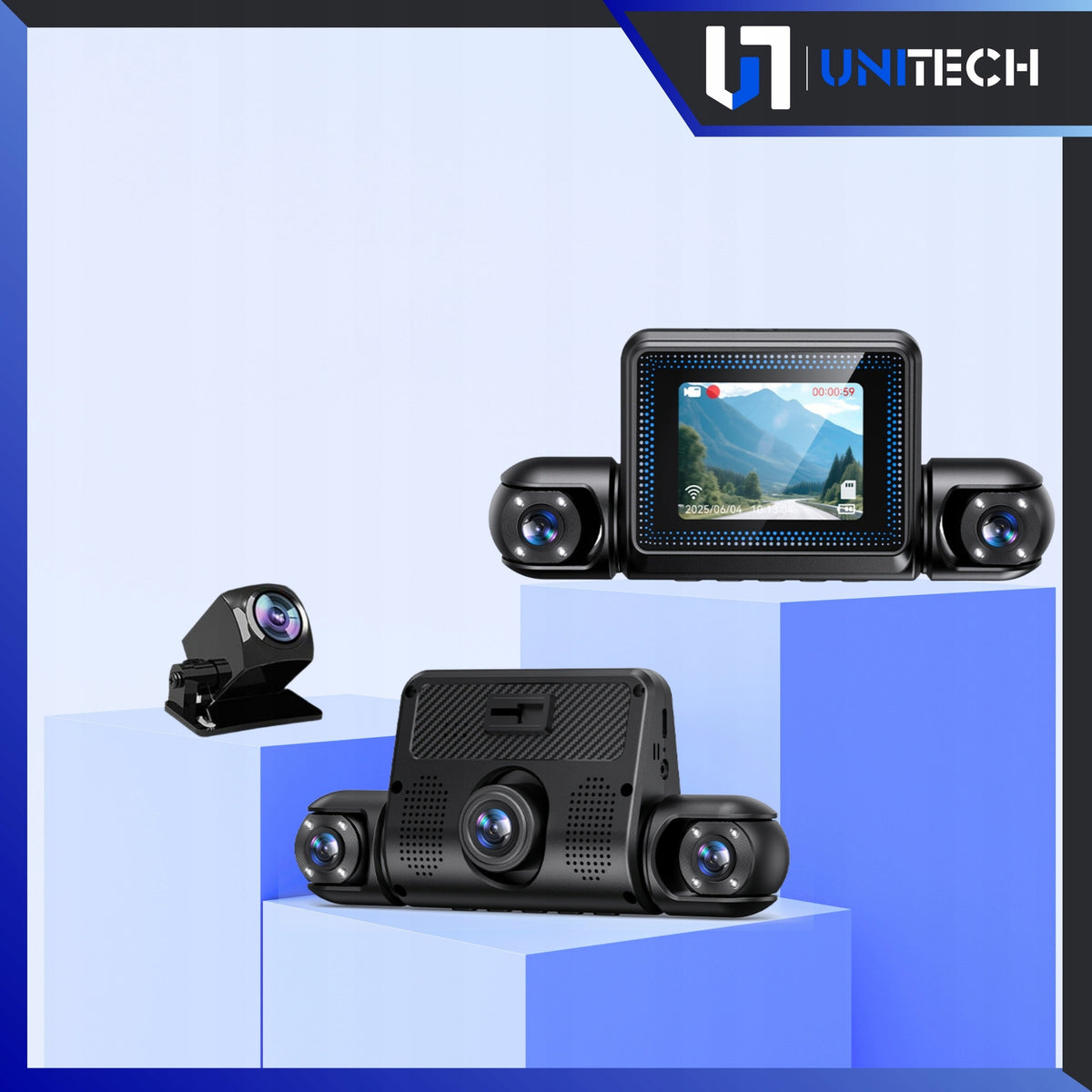 CAR VIDEO RECORDER CAR CAMERA FRONT REAR CENTER 360° HD Packaging status original