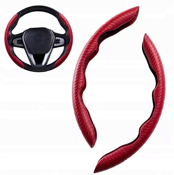 CARBON STEERING WHEEL COVER RED GIFT TUNING