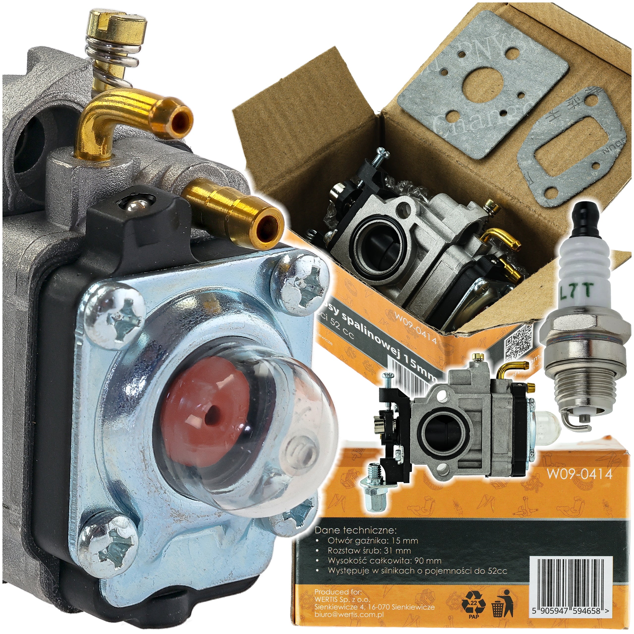 CARBURETOR FOR NAC DEMON RQ580 PETROL LAWNMOWER BRUSHCUTTER PARTS 15mm
