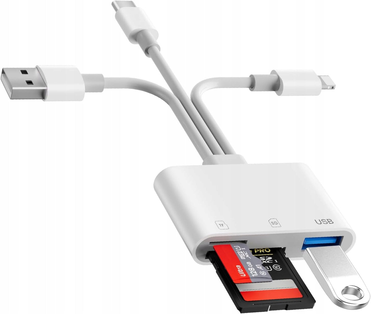 CARD READER SD TF 3IN1 LIGHTNING USB-C USB-A FOR IPHONE IPAD