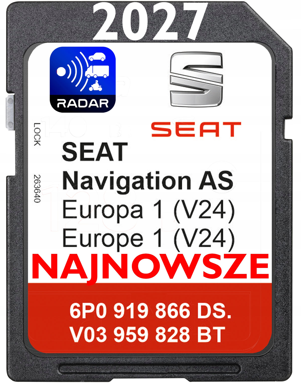 CARD SD GPS MAP SEAT 2027 V24 ATECA ARONA IBIZA LEON TOLEDO EUROPE RADAR