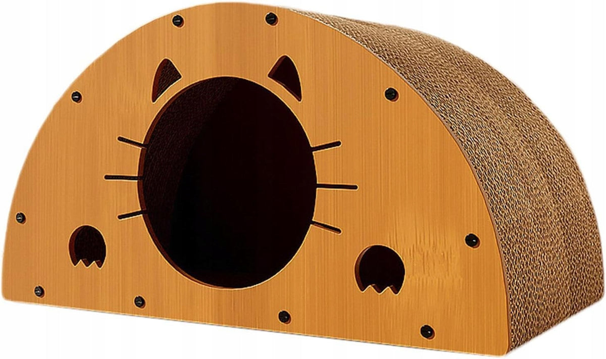 CARDBOARD SCRATCHING POST FOR CAT, HIDEOUT CARDBOARD HOUSE WITH BED