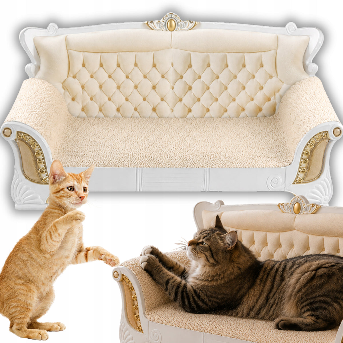 CARDBOARD SCRATCHING POST FOR CAT SOFA CARDBOARD LARGE BED COUCH DECKCHAIR 52CM