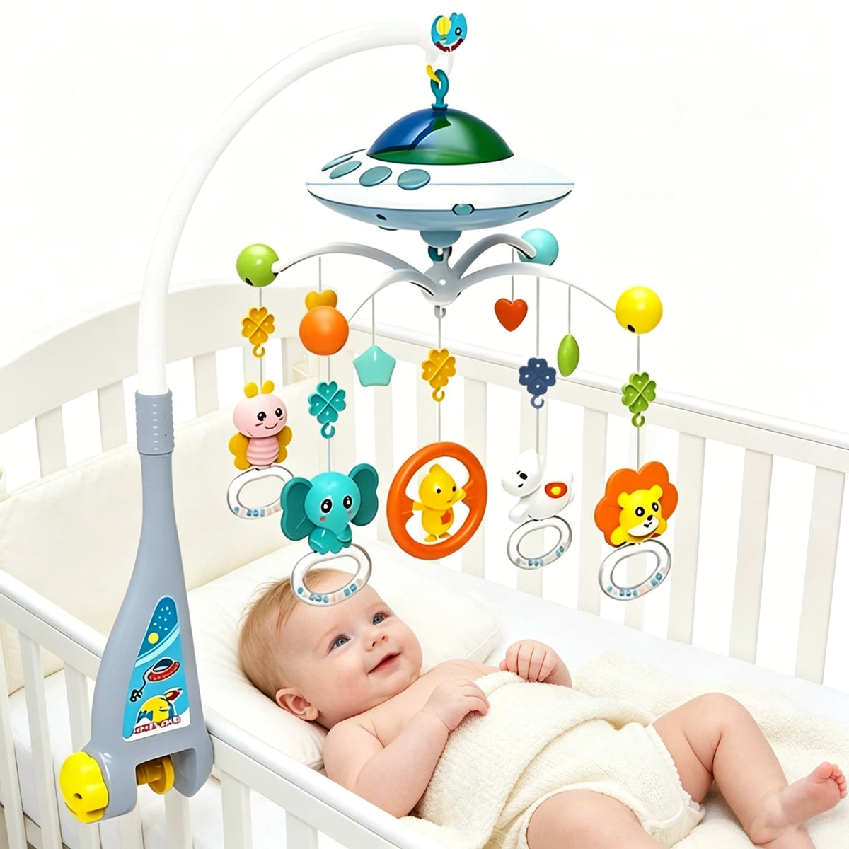CAROUSEL WITH REMOTE CONTROL FOR CRIB PROJECTOR STARS NIGHT LIGHT FOR BABY