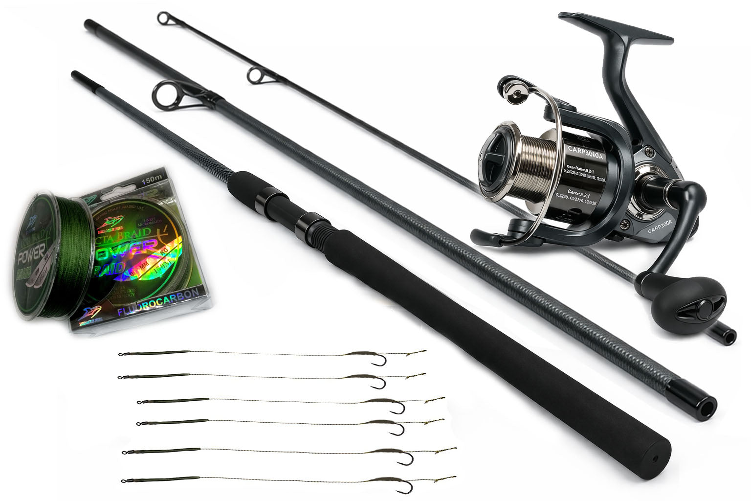 CARP FISHING SET FINO REEL free gear Braid x4 CARP SUM