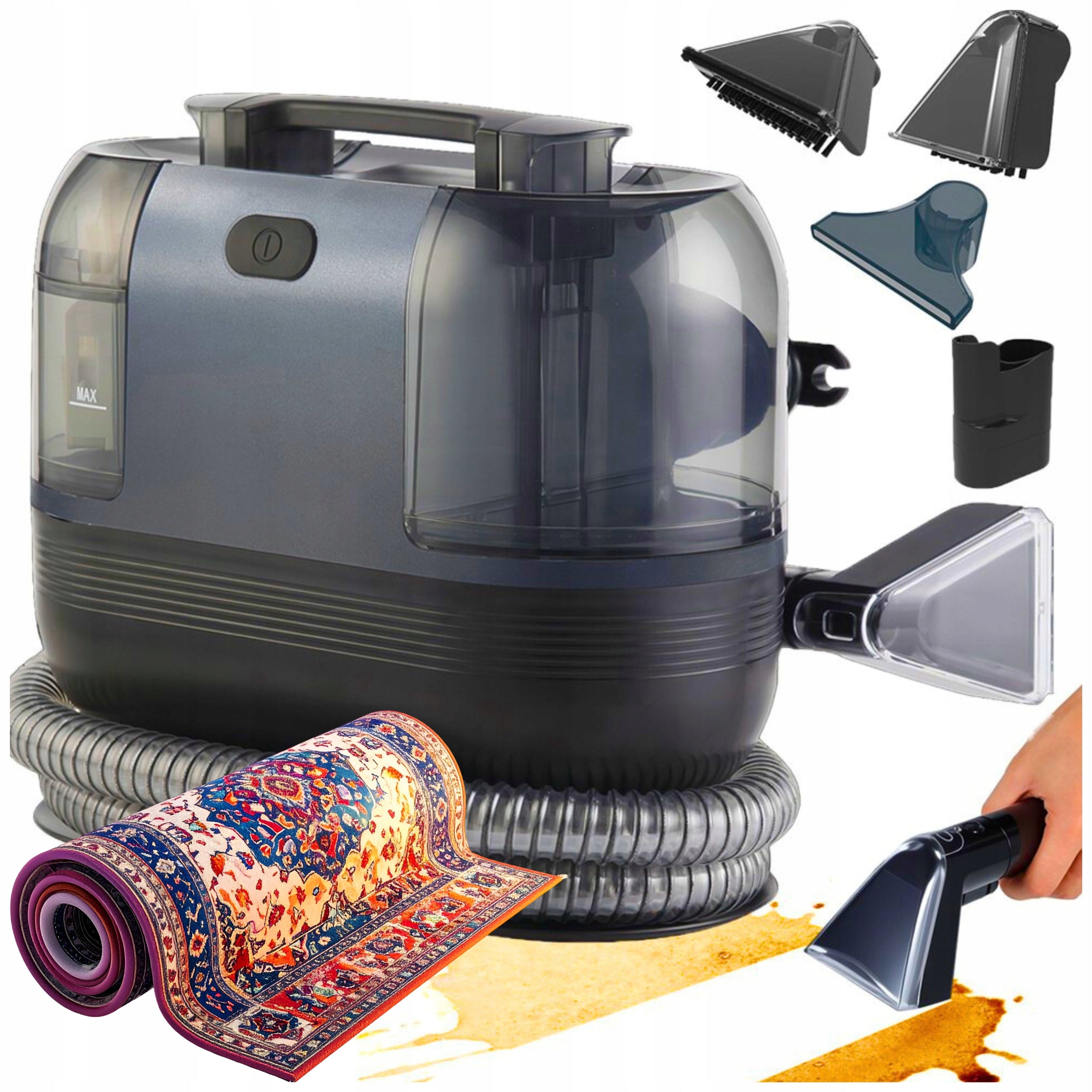 CARPET AND UPHOLSTERY WASHING VACUUM CLEANER – EFFECTIVE AGAINST STAINS AND HAIR Packaging status original