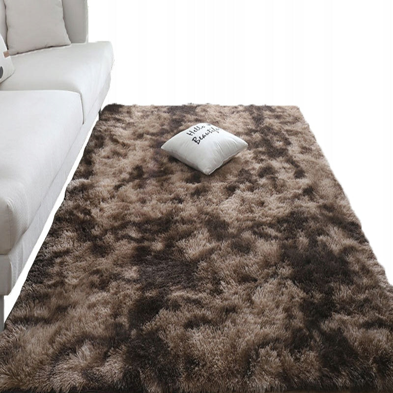 CARPET BROWN PLUSH SOFT RABBIT SHAGGY ITALIAN 150x100 cm XL THICK