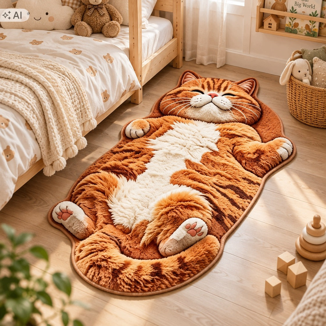 CARPET CAT RED 120X60 FOR CHILDREN'S ROOM LIVING ROOM PREMIUM SOFT 3D EFFECT Manufacturer code DYWK_438 60X120