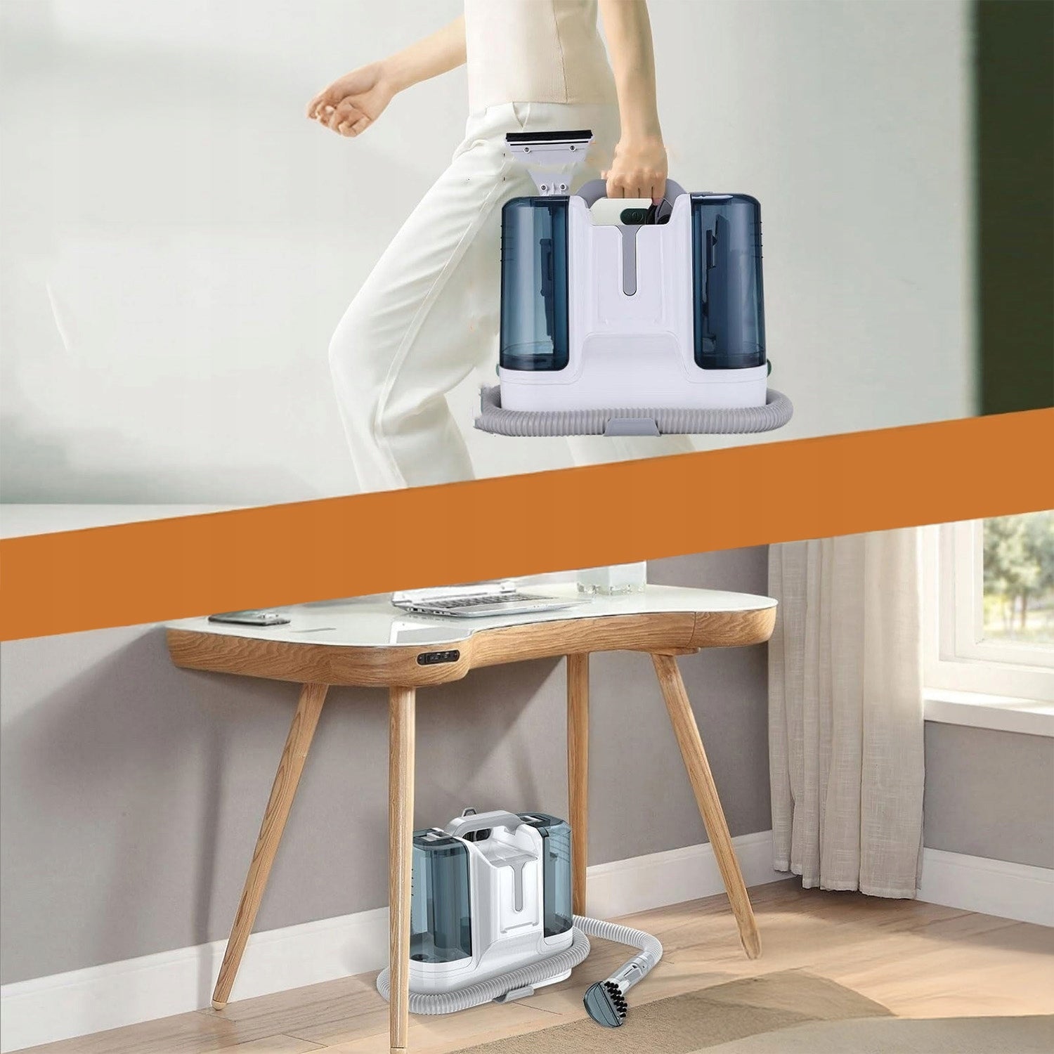 CARPET CLEANER LAUNDRY UPHOLSTERY 450W 11KPA WITH 6 AKCESORIA Clean water tank capacity 1 l