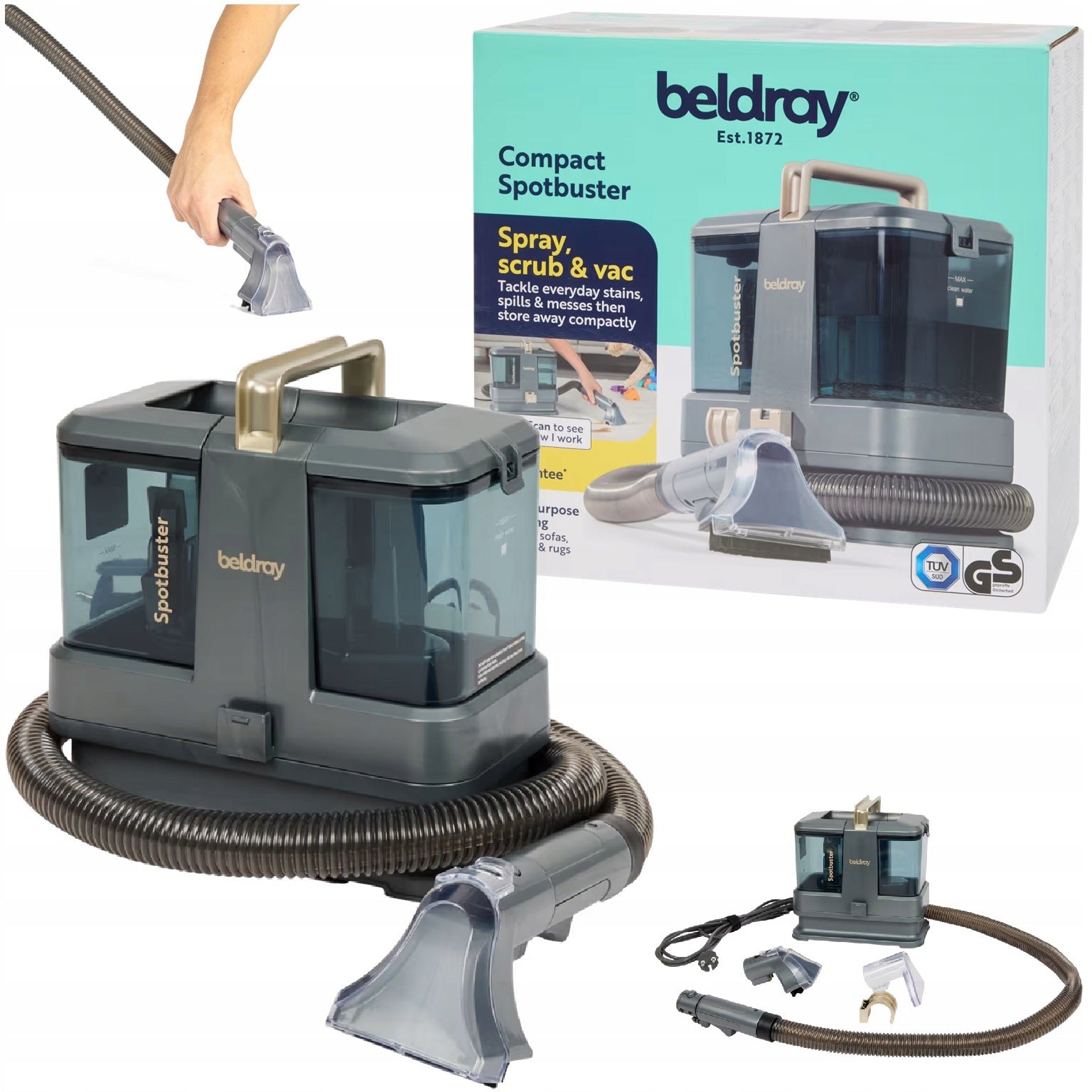 CARPET CLEANER UPHOLSTERY STAINS 3IN1 BELDRAY POWERFUL 330W Packaging status original