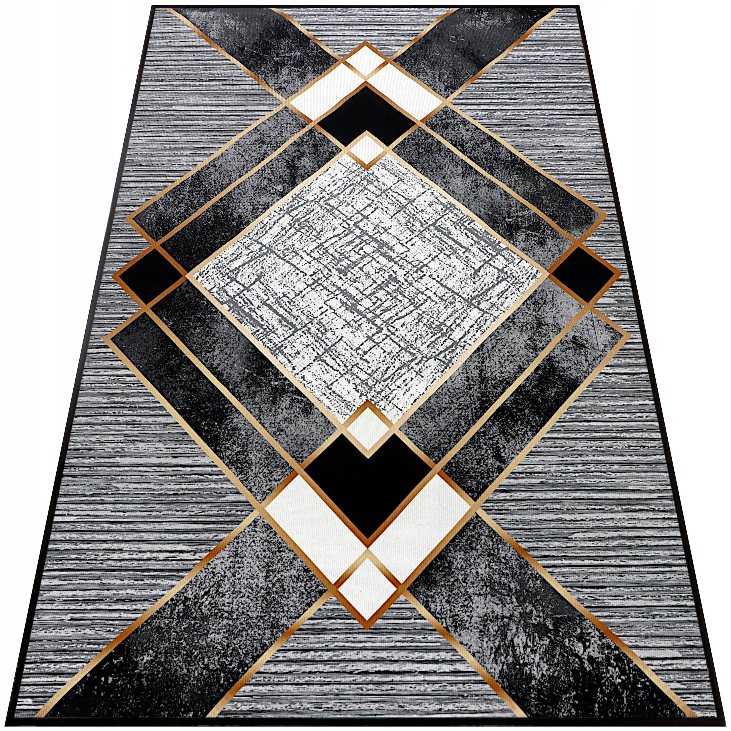 CARPET FOR LIVING ROOM 120x160 MODERN GREY FASHIONABLE GOLD LARGE WASHABLE MAT