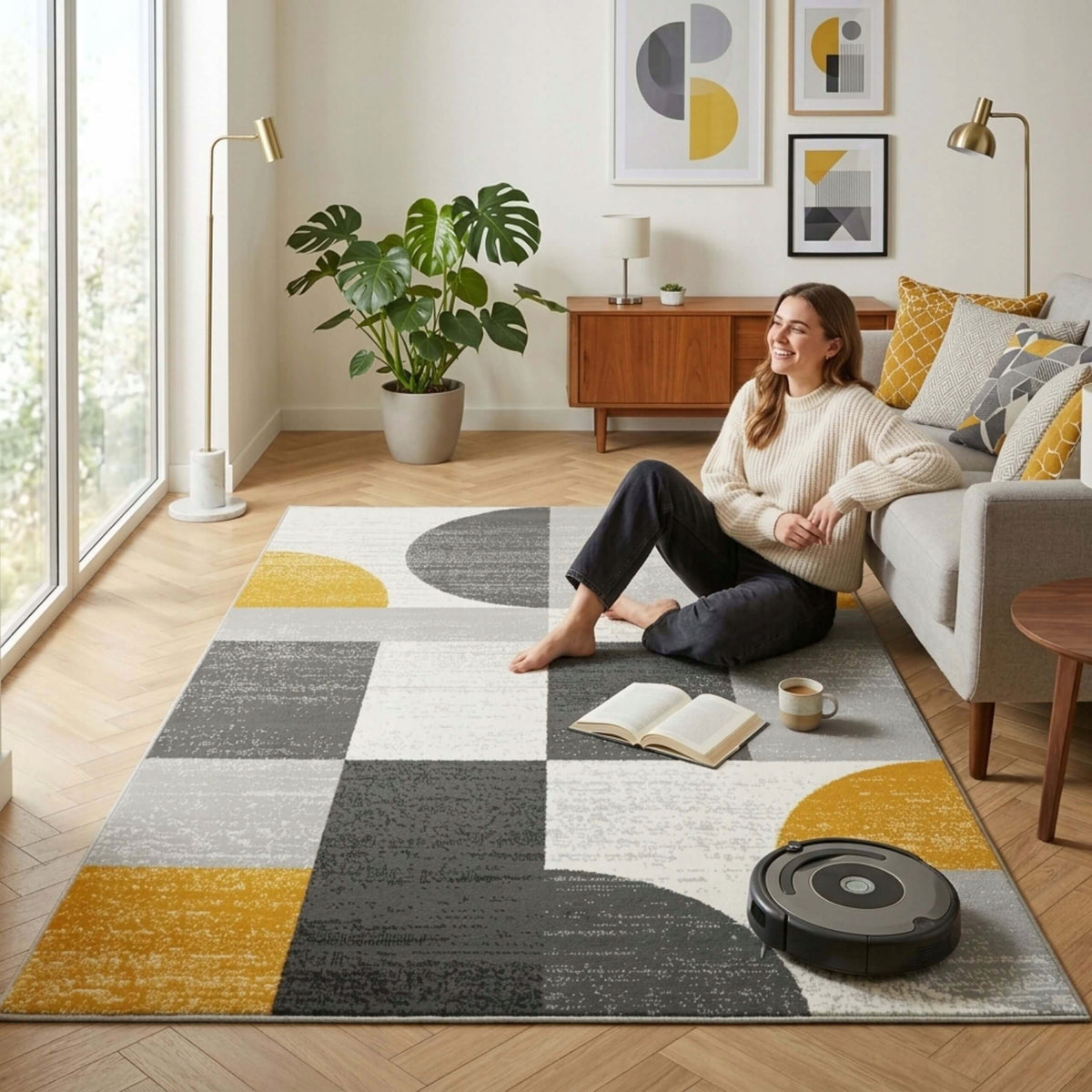 CARPET FOR LIVING ROOM KITCHEN SOFT MODERN LOFT FASHIONABLE BEDROOM GREY 100X150 Packaging status original