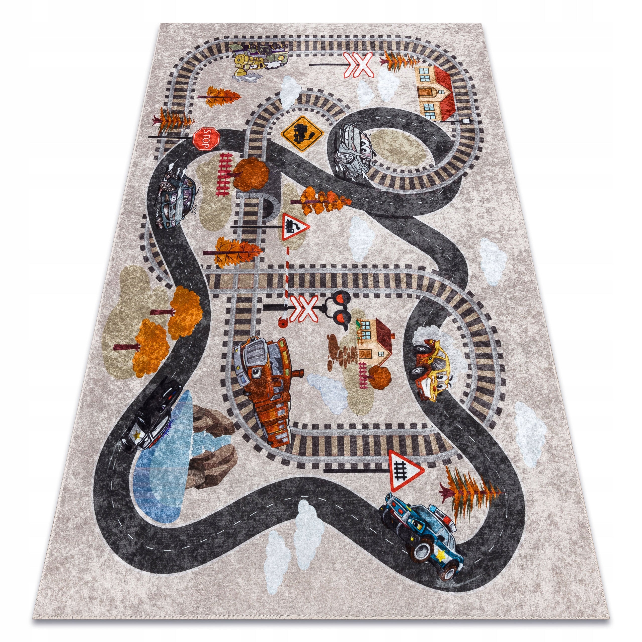 CARPET FOR WASHING ANTI-SLIP 160x220 CM TRACKS STREET JUNIOR EAN (GTIN) 5904145865744