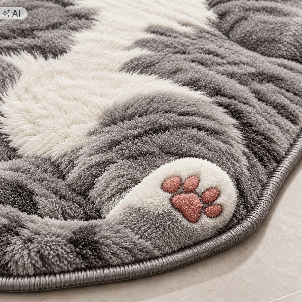 CARPET GREY CAT 120X60 FOR CHILDREN'S ROOM LIVING ROOM PREMIUM SOFT 3D EFFECT Brand no brand