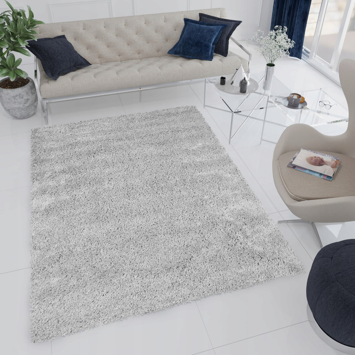 CARPET SHAGGY SOFT 120x170 THICK ITALY v10 Manufacturer code P113A ESSENCE GRAY