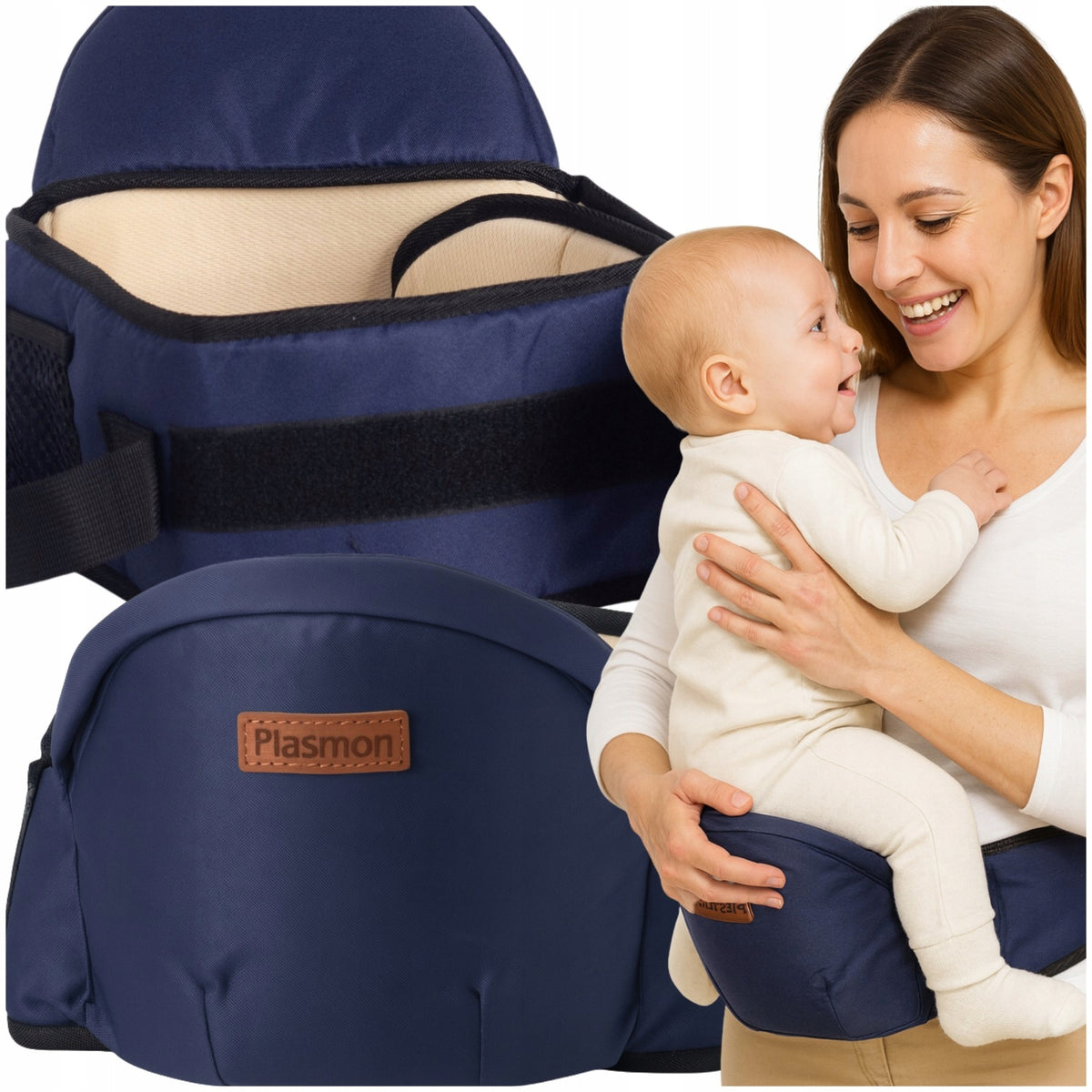CARRIER HIP CARRIER FOR BABY SEAT NAVY BLUE ADJUSTABLE 120cm