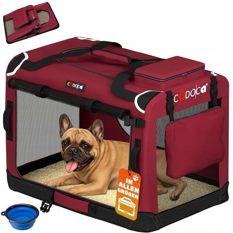 CARRYING BAG TRANSPORTER FOR CAT DOG M 60x42x44 Burgundy Packaging status original