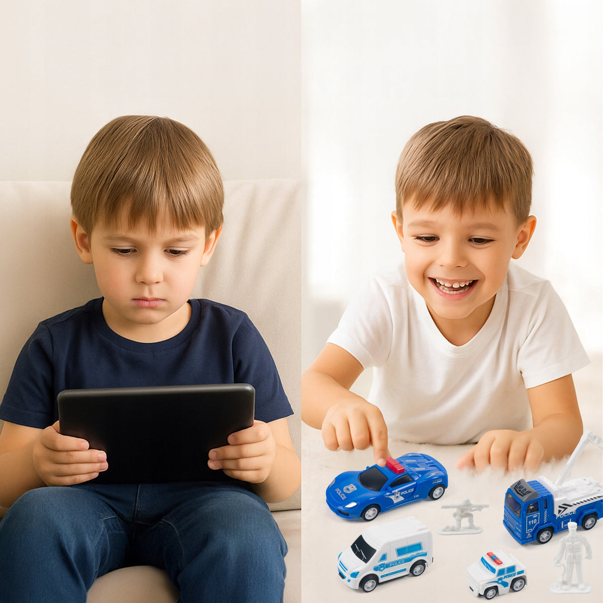 CARS FOR CHILDREN POLICE SET CARS VEHICLES Length 45 cm