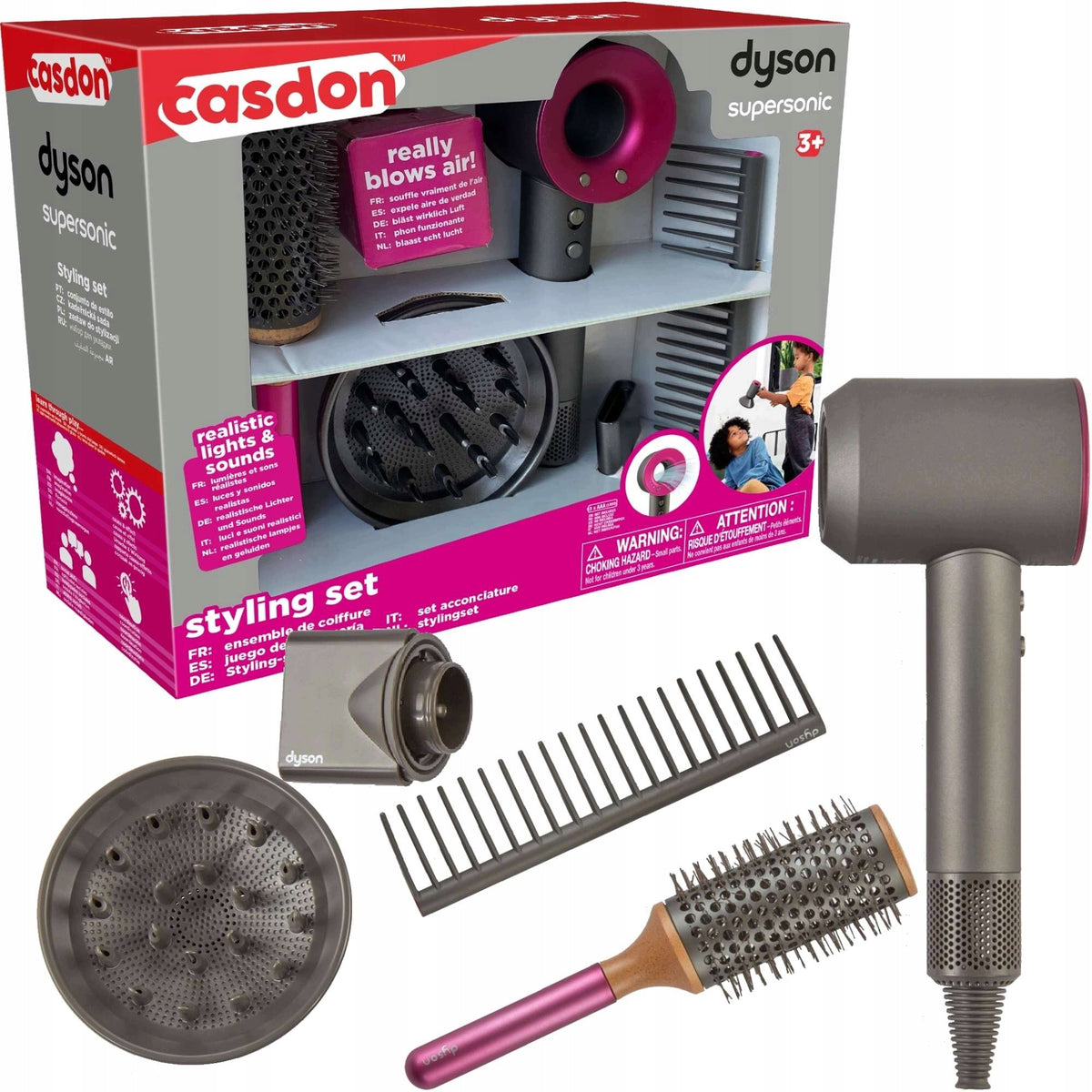 CASDON DYSON SUPERSONIC HAIRDRESSER SET TOY FOR GIRLS 5 PCS Brand Casdon