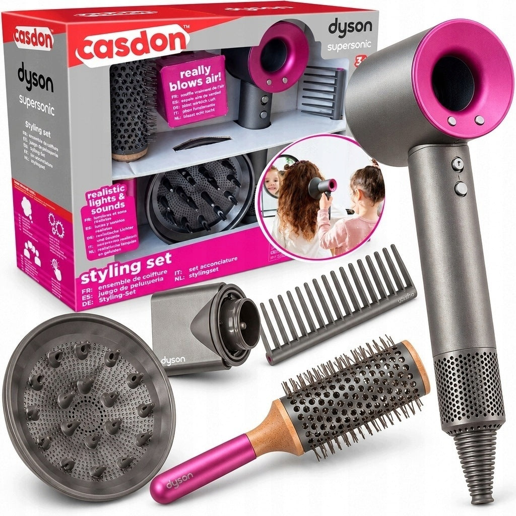 CASDON DYSON SUPERSONIC HAIRDRESSER SET TOY FOR GIRLS 5 PCS