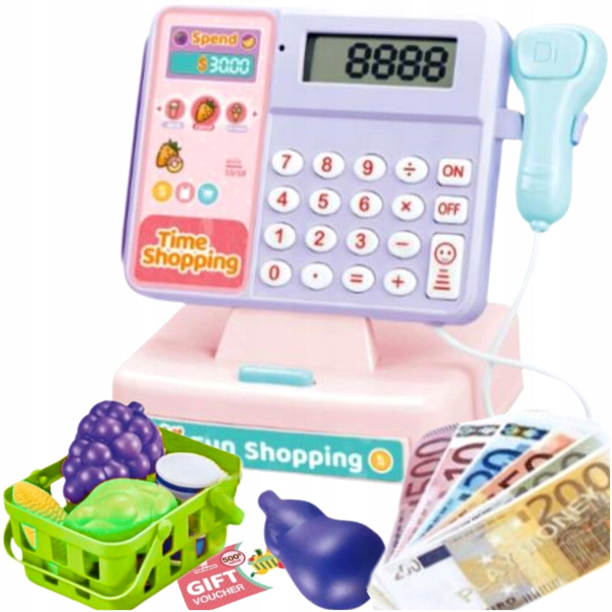 CASH REGISTER FISCAL SCANNER SOUND CALCULATOR BANKNOTES MONEY ACCESSORIES Packaging status original