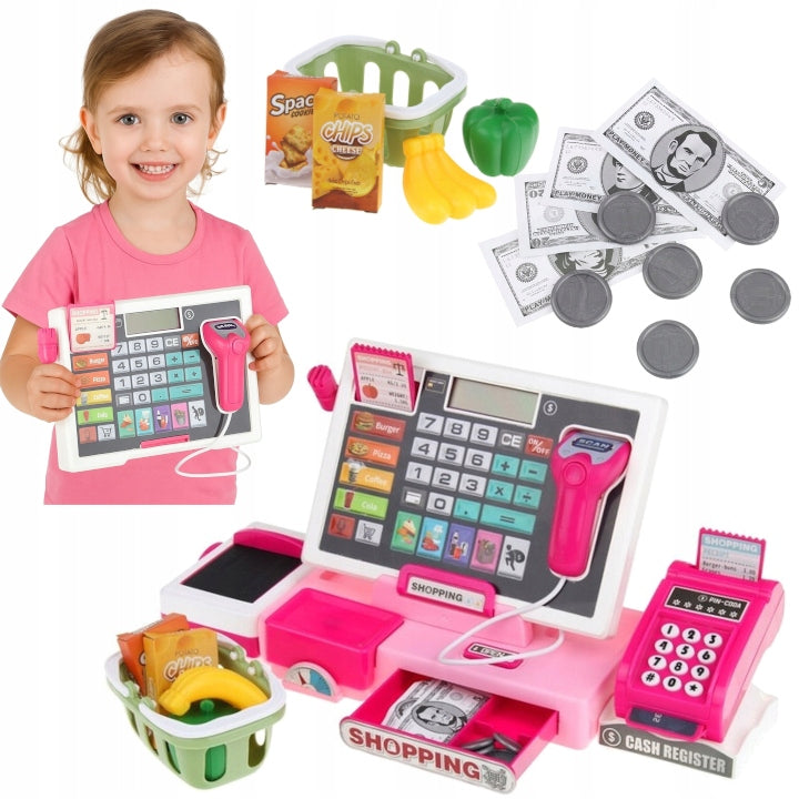 CASH REGISTER FLAT FOR CHILDREN SCANNER CALCULATOR