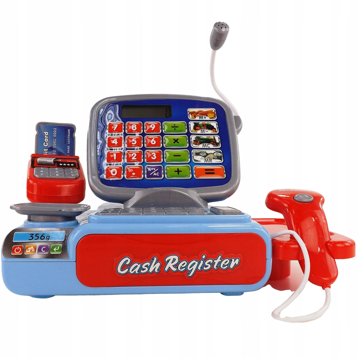 CASH REGISTER FOR CHILDREN Electronic Toy with Calculator Blue Brand Luxma