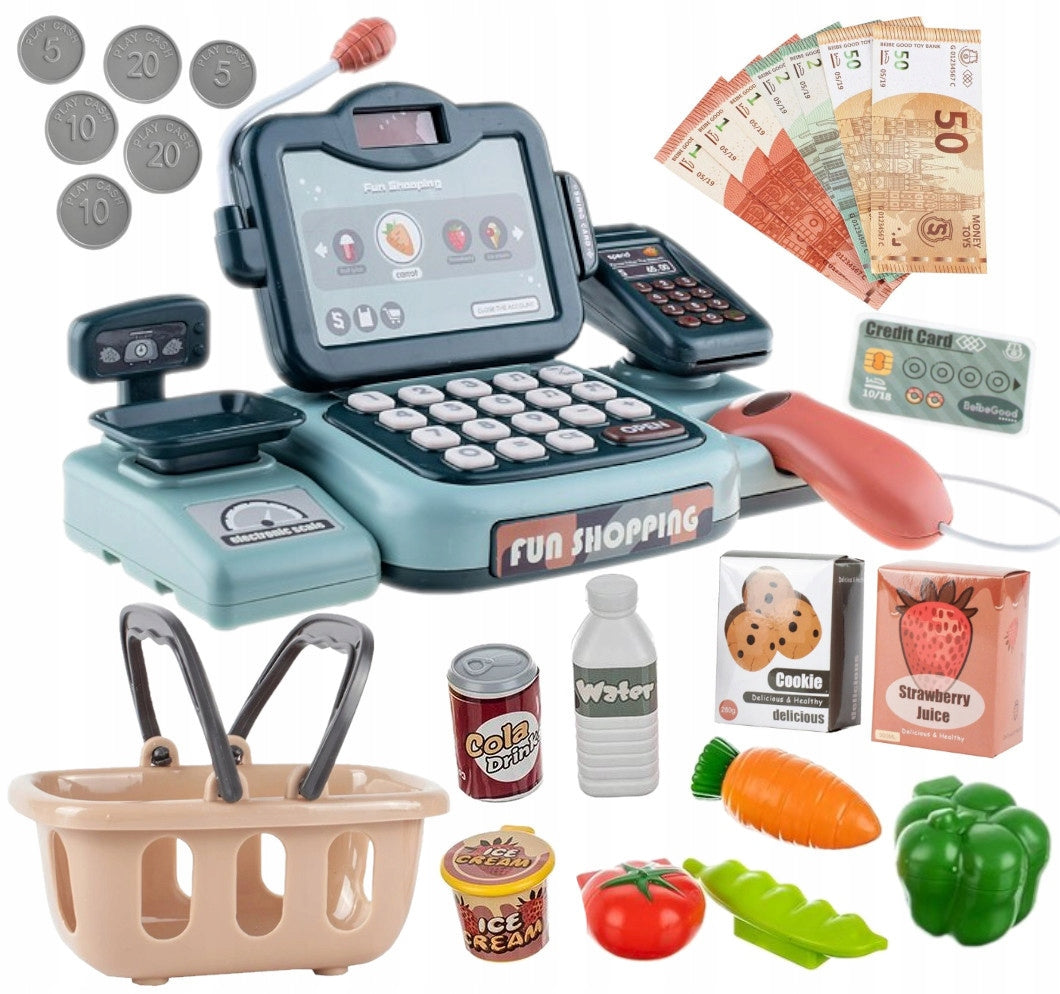 CASH REGISTER FOR CHILDREN INTERACTIVE SCALE BASKET CALCULATOR SOUND XXL Brand Stator