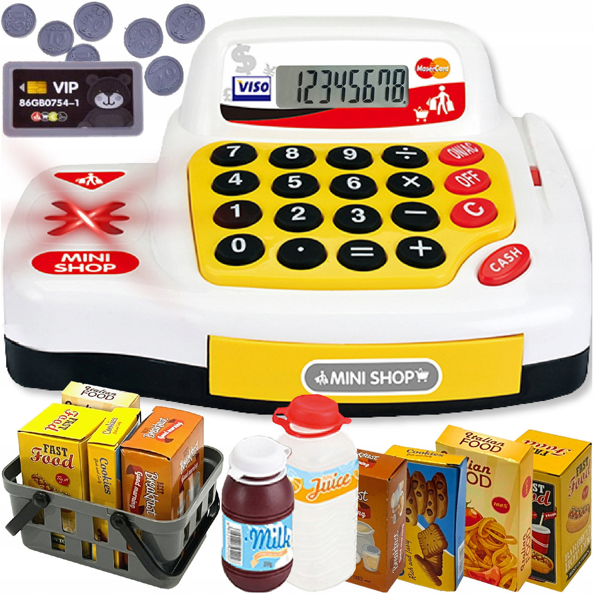 CASH REGISTER FOR CHILDREN SHOP TOY CALCULATOR PRODUCTS LIGHT XXL