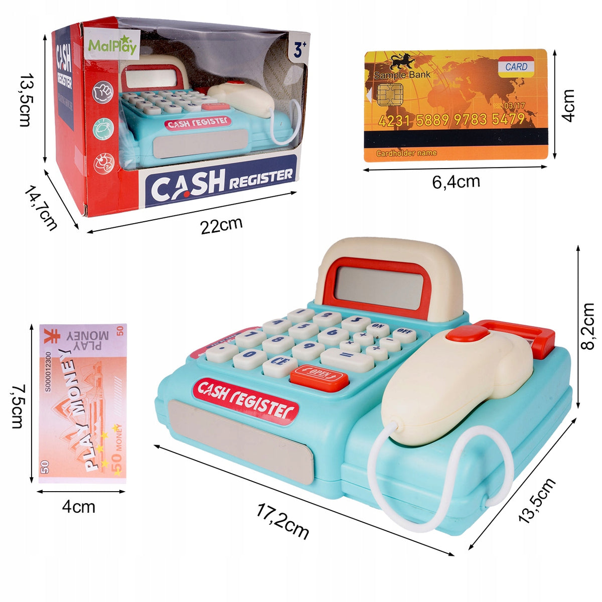 CASH REGISTER FOR CHILDREN SOUND SCANNER CALCULATOR ACCESSORIES Manufacturer code 112021