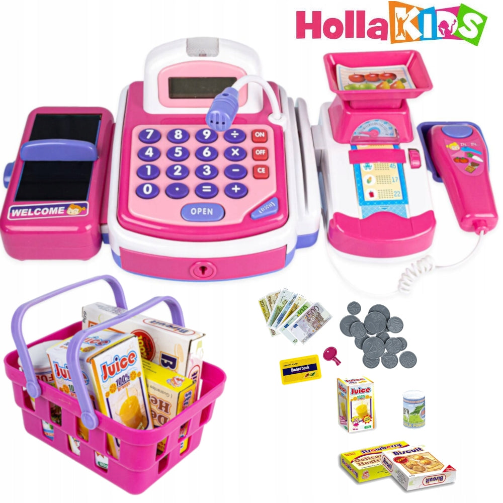CASH REGISTER SHOP FOR CHILDREN BASKET PRODUCTS TAPE SCANNER COIN WEIGHT Packaging status original